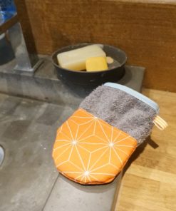 gant de toilette enfant motif orange